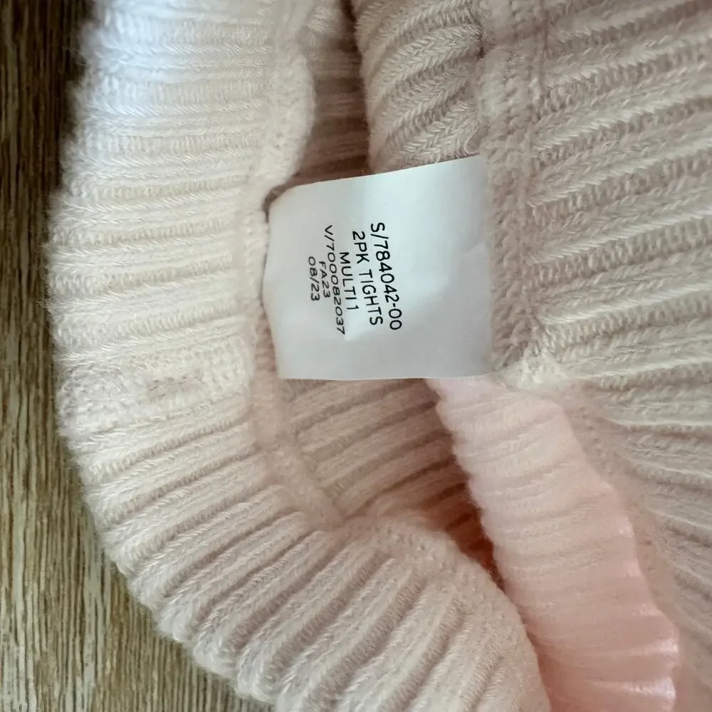 GAP Baby Ribbed Tights Pair in Black and Cream